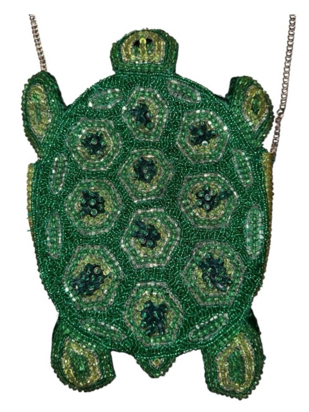 New with tags TJ MAXX Viral Green Beaded Turtle Bag